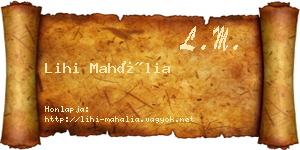 Lihi Mahália névjegykártya